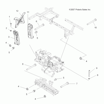 DRIVE TRAIN, MAIN GEARCASE MOUNTING - A09TN50AX/AZ (49ATVGEARCASEMTG09SPX25)