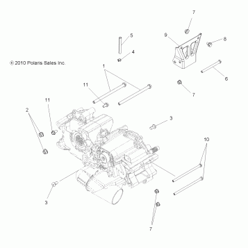 DRIVE TRAIN, MAIN GEARCASE MOUNTING - A11MB46FZ (49ATVGEARCASEMTG11HAWK)