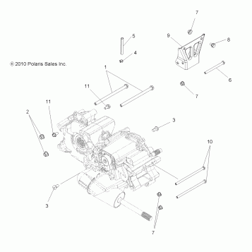 DRIVE TRAIN, MAIN GEARCASE MOUNTING - A12MH50FF/FX/FY (49ATVGEARCASEMTG11SP500)