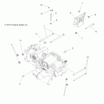 DRIVE TRAIN, MAIN GEARCASE MOUNTING - A13MB46FZ (49ATVGEARCASEMTG13HAWK)