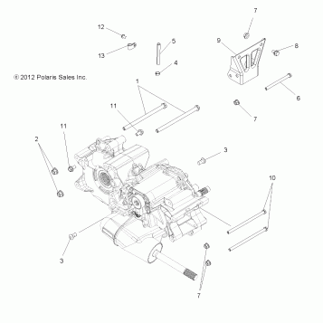 DRIVE TRAIN, MAIN GEARCASE MOUNTING - A13MH76AD/AX/AZ (49ATVGEARCASEMTG13SP500)