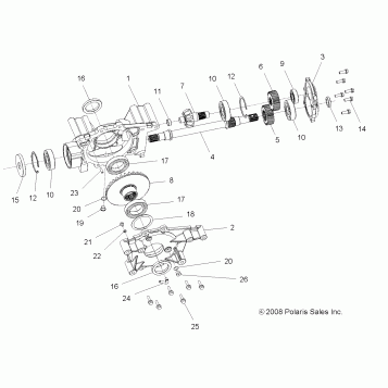DRIVE TRAIN, MID GEARCASE INTERNALS - A11CF76AA (49ATVGEARMIDINTL096X6)