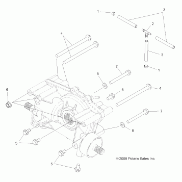 DRIVE TRAIN, MID GEARCASE MOUNTING - A11CF76AA (49ATVGEARMIDMTG096X6)