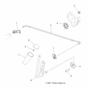 DRIVE TRAIN, GEAR SELECTOR (BUILT 11/06/07 and AFTER) - A08LH27AW/AX/AZ (49ATVGEARSELECT08SP400)