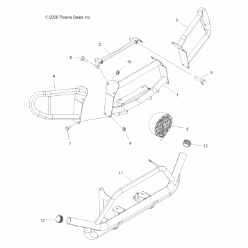 BODY, FRONT BRUSHGUARD and PIAA LIGHTS - A09ZX85AR/8XAG (49ATVGUARD09SPEPS850)