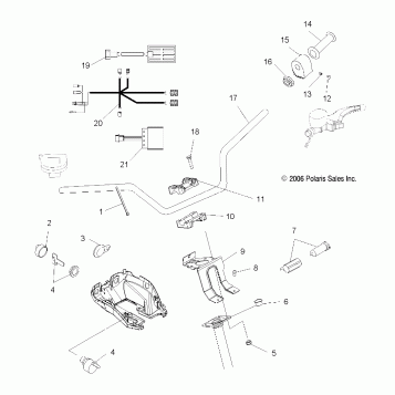 HANDLEBAR and CONTROLS - A06MH50AQ/AX/AY/AZ/AL/AT (49ATVHANDLEBAR07500EFI)
