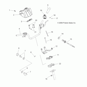 HANDLEBAR and CONTROLS - A07LB27AA/AC/LH27AA/AB/AC/AD/AL (49ATVHANDLEBAR07HAWK)