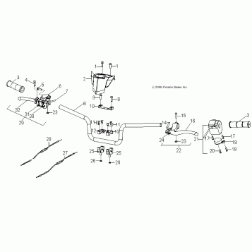 STEERING, HANDLEBAR - A16YAK09AF (49ATVHANDLEBAR07OTLW90)