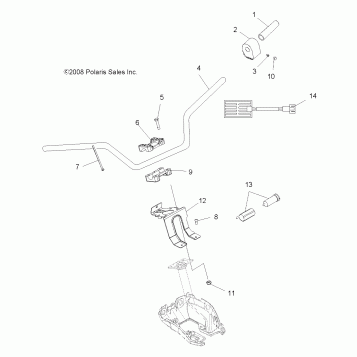 STEERING, HANDLEBAR and CONTROLS - A08MN50AF/AN/AQ/AR/AS/AT/AW/AX (49ATVHANDLEBAR08EFI)
