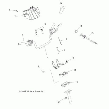 STEERING, HANDLEBAR and CONTROLS - A08LH27AW/AX/AZ (49ATVHANDLEBAR08SP300)