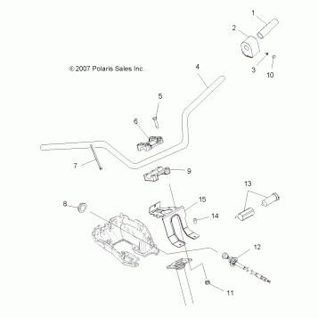 STEERING, HANDLEBAR and CONTROLS - A08MH50AX/AZ (49ATVHANDLEBAR08SP500)