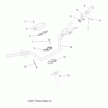 STEERING, HANDLEBAR and CONTROLS - A08BA32AA (49ATVHANDLEBAR08TB)