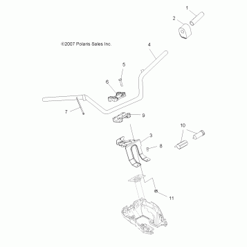 STEERING, HANDLEBAR and CONTROLS - A08DN50EA (49ATVHANDLEBAR08X2500QUAD)