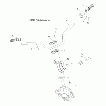 STEERING, HANDLEBAR and CONTROLS - A13MH76AD/AX/AZ (49ATVHANDLEBAR09SP500EFI)