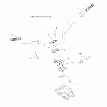 STEERING, HANDLEBAR and CONTROLS - A11MN50ET (49ATVHANDLEBAR09SP500TR)