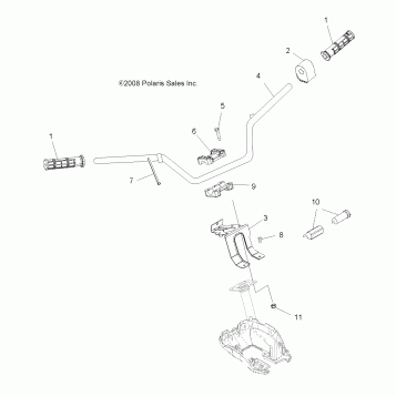 STEERING, HANDLEBAR and CONTROLS - A09DN50EA (49ATVHANDLEBAR09SP500TRGQD)