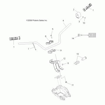 STEERING, HANDLEBAR and CONTROLS - A09TN76AL/AX/AZ (49ATVHANDLEBAR09SPX2800)