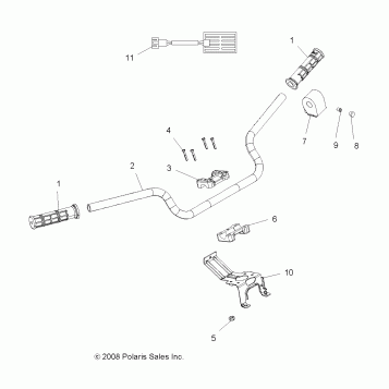 STEERING, HANDLEBAR and CONTROLS - A14ZN8EAB/C/I/M/P/S (49ATVHANDLEBAR09SPXP550)