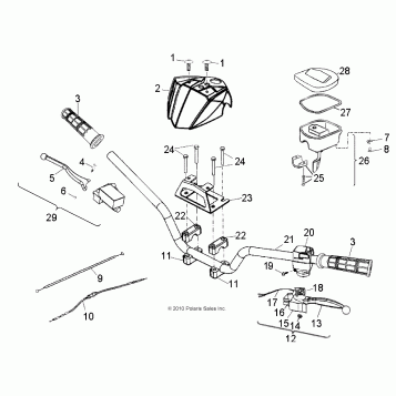 STEERING, HANDLEBAR - A14PB20AF (49ATVHANDLEBAR11PHX)