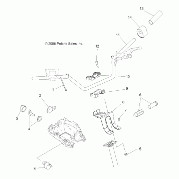 HANDLEBAR and CONTROLS - A07TH50EA (49ATVHANDLEBARX2QUAD)