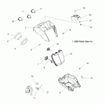 HEADLIGHT POD and SPEEDOMETER - A06MH50AQ/AX/AY/AZ/AL/AT (49ATVHEADLIGHT07500EFI)