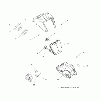HEADLIGHT POD and SPEEDOMETER - A07MH68AX/AY/AZ (49ATVHEADLIGHT07700)