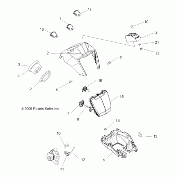 HEADLIGHT POD and SPEEDOMETER - A07MH76AL/AQ/AX/AY/AZ/A2/MN76AF/AT/AY (49ATVHEADLIGHT800EFI)