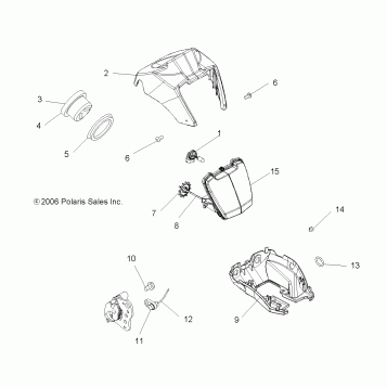 HEADLIGHT POD and SPEEDOMETER - A07MH46AA/AZ (49ATVHEADLIGHTSP450)