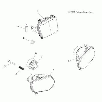 ELECTRICAL, HEADLIGHTS - A12ZN8EFK/EFO (49ATVHEADLTASM09SPXP850I)