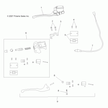 BRAKES, FRONT BRAKE and MASTER CYLINDER - A08GJ52AA/AB/AC (49ATVMCLH07OUT525)