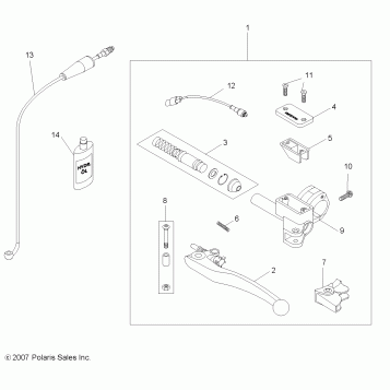 ENGINE, CLUTCH LEVER and MASTER CYLINDER - A11GP52AA (49ATVMCLH08OUT525S)