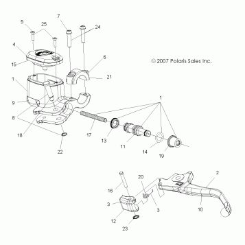 BRAKES, FRONT LEVER and MASTER CYLINDER - A08MH50AX/AZ (49ATVMCLH08SP500)
