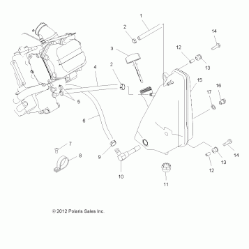ENGINE, OIL SYSTEM and OIL TANK - A13MB46FZ (49ATVOIL13HAWK)