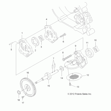 ENGINE, OIL PUMP - A13MB46FZ (49ATVOILPUMP13HAWK)