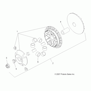 DRIVE TRAIN, PRIMARY CLUTCH - A08LH27AW/AX/AZ (49ATVPRIMARY08SP300)