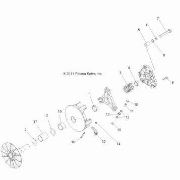 DRIVE TRAIN, PRIMARY CLUTCH - A13MH76AD/AX/AZ (49ATVPRIMARY11SP800)