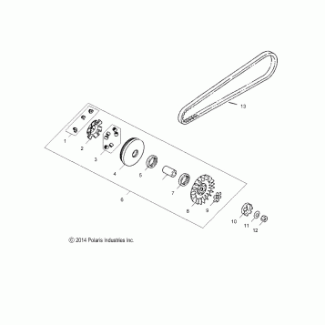 DRIVE TRAIN, PRIMARY CLUTCH - A14KA05AD/AF (49ATVPRIMARY14OTLW90)