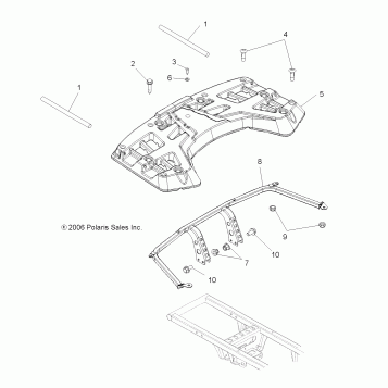 RACK, REAR - A07LB27AA/AC/LH27AA/AB/AC/AD/AL (49ATVRACKMTG07HAWK)