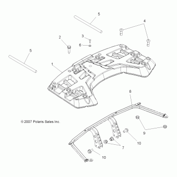 BODY, REAR RACK ASM. - A08LH27AW/AX/AZ (49ATVRACKMTG08SP300)