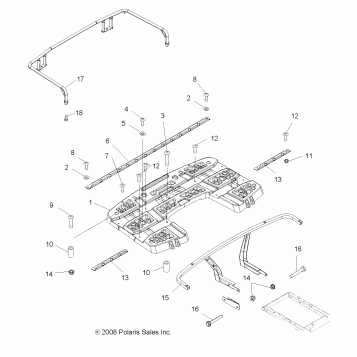 BODY, REAR RACK ASM. - A08MN50AF/AN/AQ/AR/AS/AT/AW/AX (49ATVRACKMTG08SP500EFI)