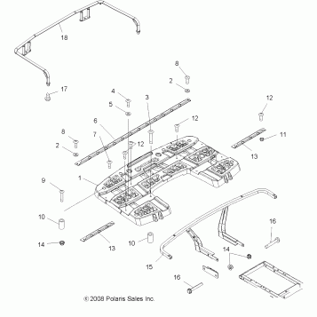 BODY, REAR RACK ASM. - A08MN76AF/AL/AQ/AR/AS/AT/AX (49ATVRACKMTG08SP800EFI)