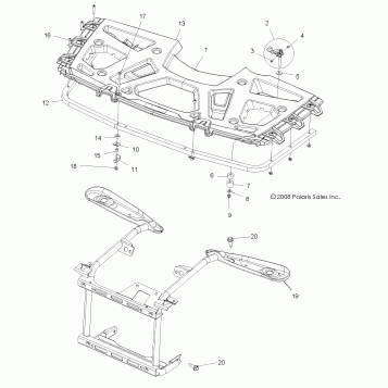 BODY, FRONT RACK - A09ZN85/8X ALL OPTIONS (49ATVRACKMTG09SPXP550)