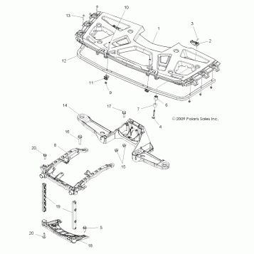 BODY, FRONT RACK and SUPPORTS - A14ZN8EAB/C/I/M/S (49ATVRACKMTG10SPXP550)