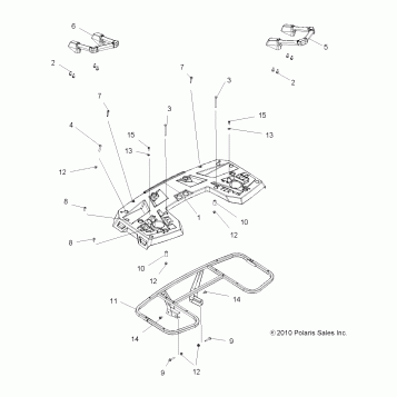 BODY, REAR RACK ASM. - A11DH50AX/AZ (49ATVRACKMTG11SP500TRG)