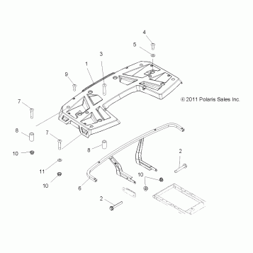 BODY, REAR RACK - A12MN50ET/EX (49ATVRACKMTGRR12SP500TR)