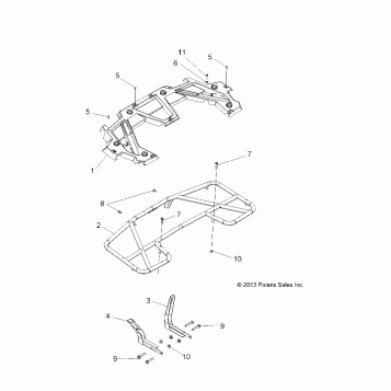 BODY, REAR RACK - A14MS46AA (49ATVRACKMTGRR14SP400)