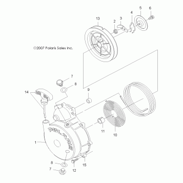 ENGINE, RECOIL STARTER - A08BG50AA (49ATVRECOIL08SCRAM)