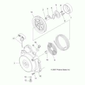ENGINE, RECOIL STARTER - A08LH27AW/AX/AZ (49ATVRECOIL08SP300)