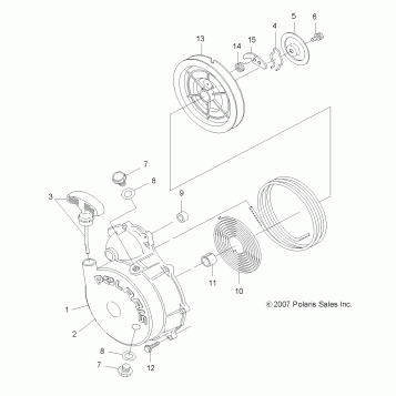 ENGINE, RECOIL STARTER - A08CL50AA (49ATVRECOIL08SP500)