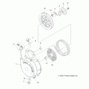 ENGINE, RECOIL STARTER - A08BA32AA (49ATVRECOIL08TB)